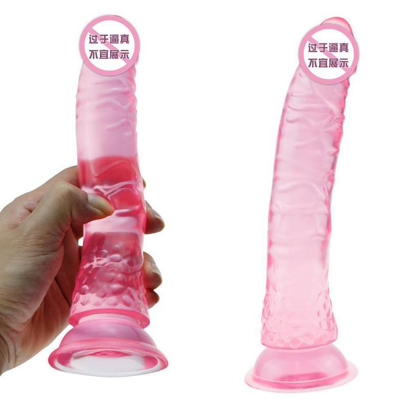 Crystal Simulation Dildo Female Fake Penis Hair Masturbation Sex Toys Adult Products