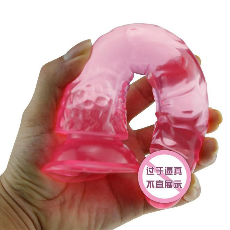 Crystal Simulation Dildo Female Fake Penis Hair Masturbation Sex Toys Adult Products