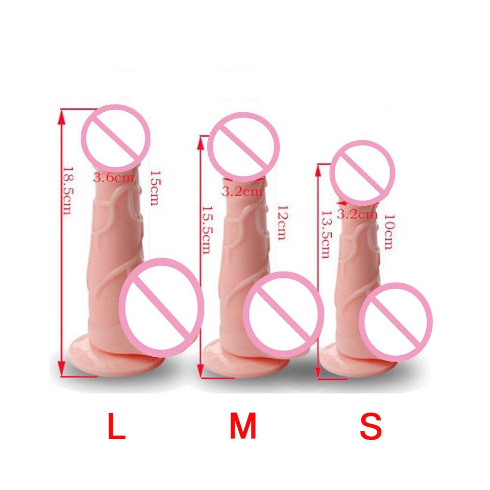 Female Silicone Masturbation Stimulate Women Manually Dildo Strong Suction Cup Sex Toys