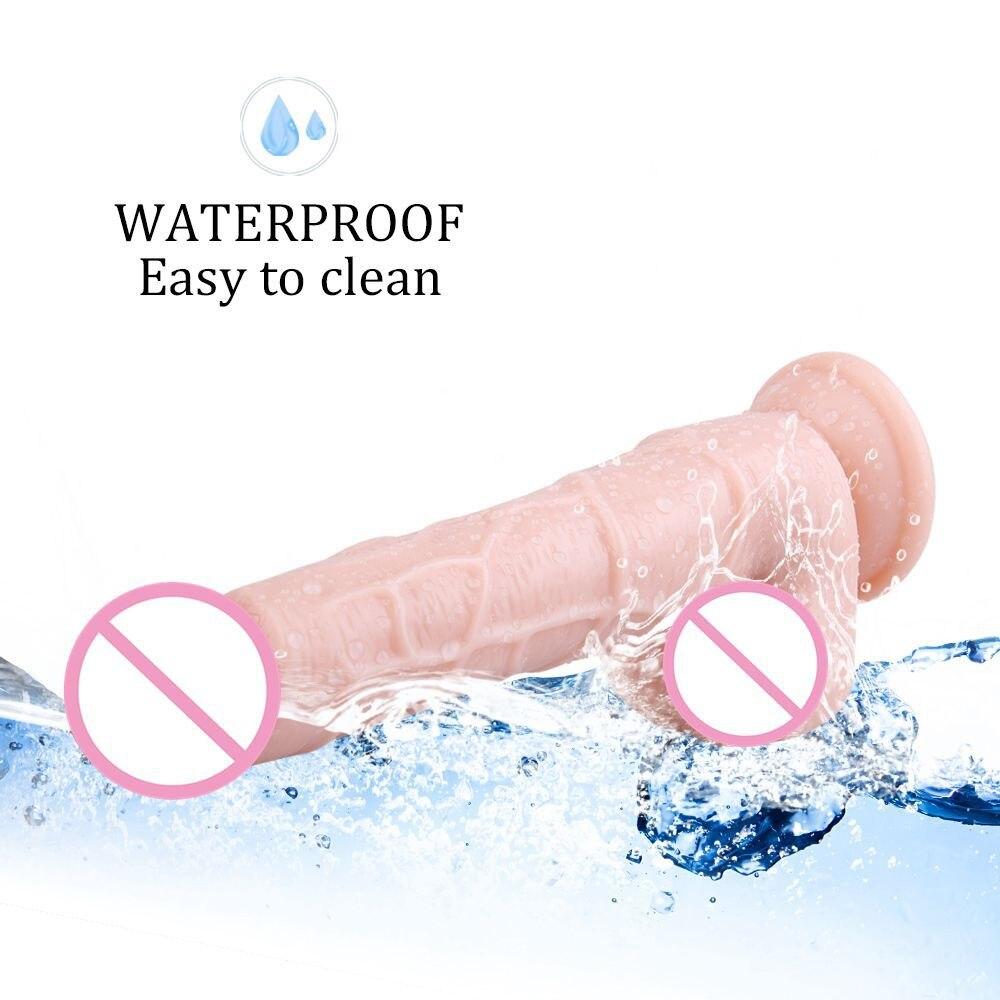 Female Silicone Masturbation Stimulate Women Manually Dildo Strong Suction Cup Sex Toys