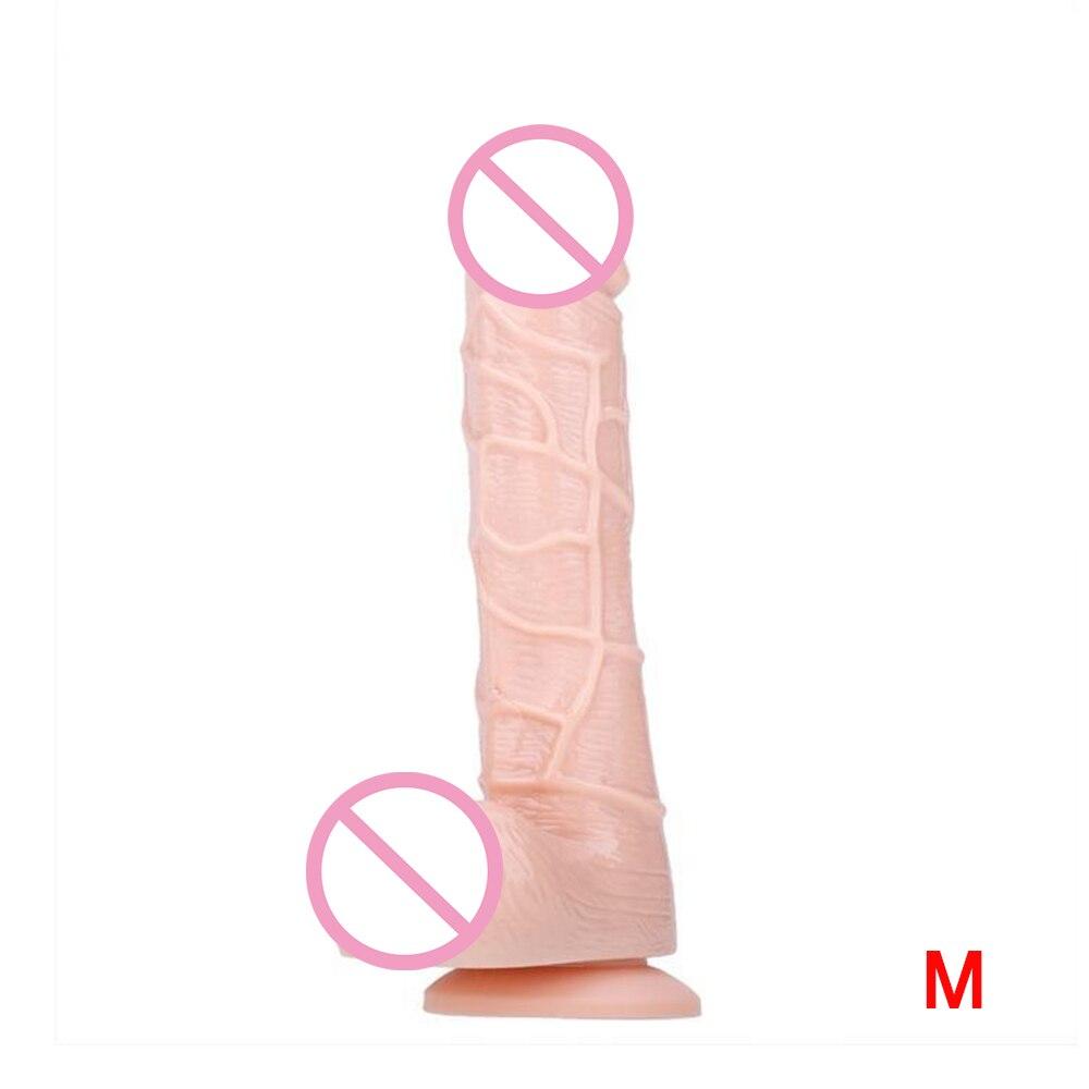 Female Silicone Masturbation Stimulate Women Manually Dildo Strong Suction Cup Sex Toys