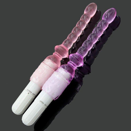 Silicone Jelly Long Anal Vibrator Magic Wand Anal Butt Plug Beads G Spot Massager Adult Sex Toys for Woman Couples Masturbation