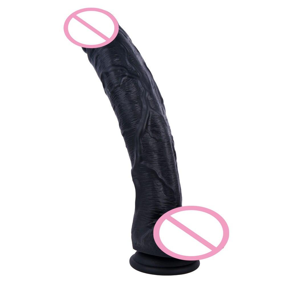 Skin Feeling Liquid Silicone Realistic XXL Dildo Soft Material Black Huge Penis Dick Suction Cup Sex Toys for Woman Masturbation