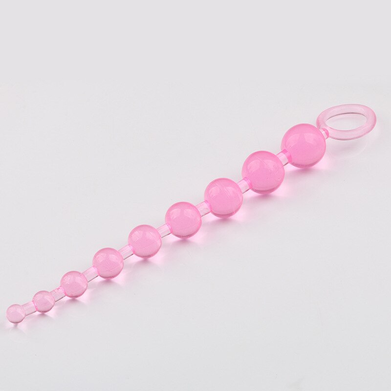 Soft Rubber Anal Plug Beads Long Orgasm Vagina Clit Pull Ring Ball Butt  Toys Adults Women Stimulator  Sex Accessories