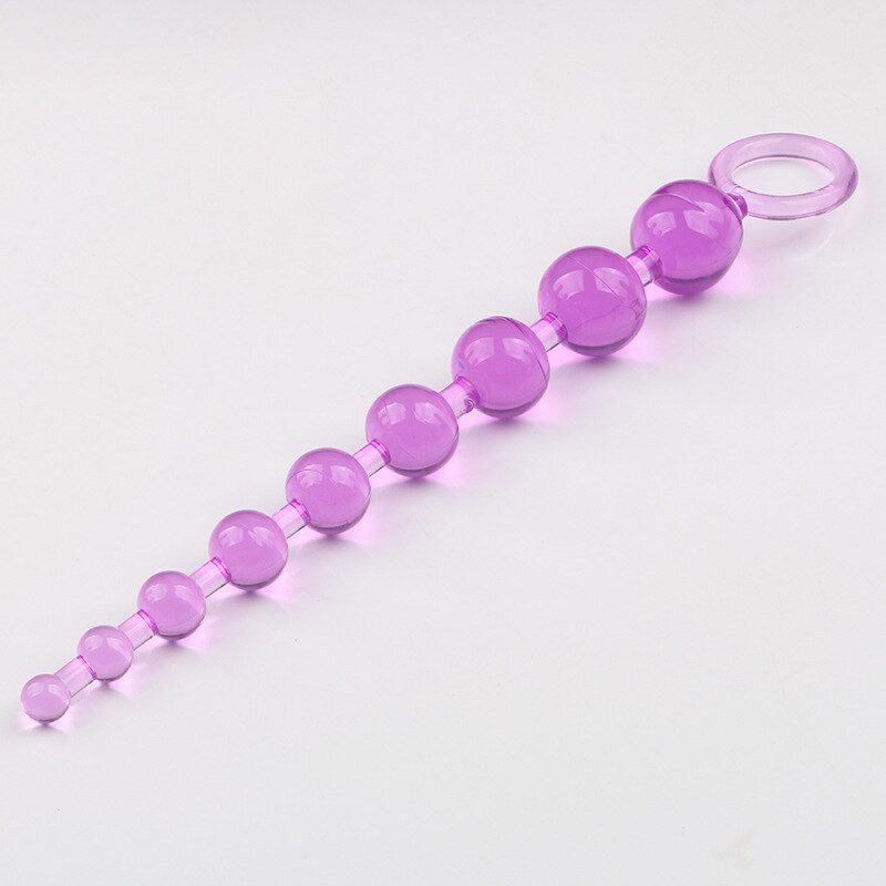 Soft Rubber Anal Plug Beads Long Orgasm Vagina Clit Pull Ring Ball Butt  Toys Adults Women Stimulator  Sex Accessories