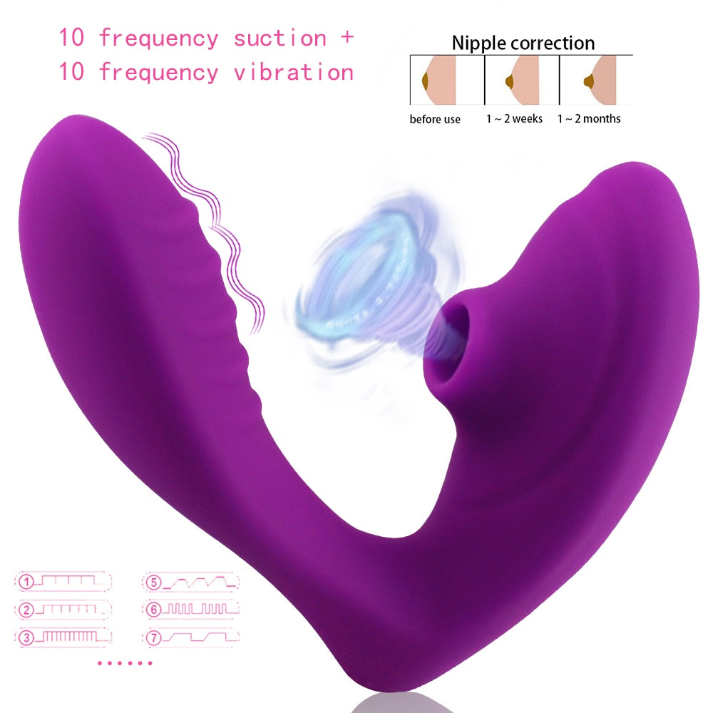 Vagina Sucking Vibrator 10 Speeds Vibrating Sucker Oral Sex Suction Clitoris Stimulator Erotic Sex Toy for Women Sexual Wellness