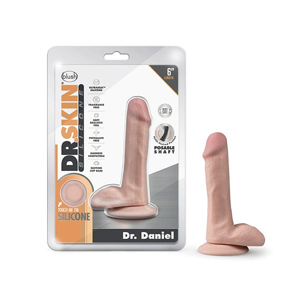 Blush Novelties - Dr Skin Silicone Dr Daniel Realistic Dildo with Balls 6" (Vanilla)