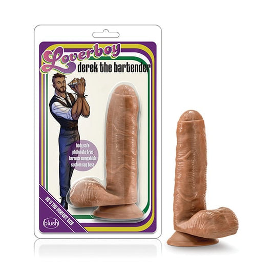 Blush Novelties - Loverboy Derek the Bartender Realistic Dildo with Balls 7" (Mocha)