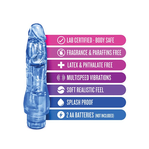 Blush Novelties - Naturally Yours Fantasy Vibe Realistic Vibrating Dildo 8.5"(Blue)