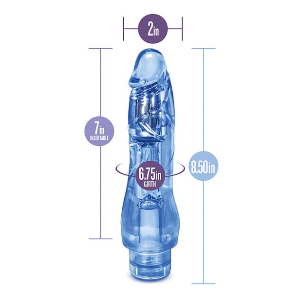 Blush Novelties - Naturally Yours Fantasy Vibe Realistic Vibrating Dildo 8.5"(Blue)