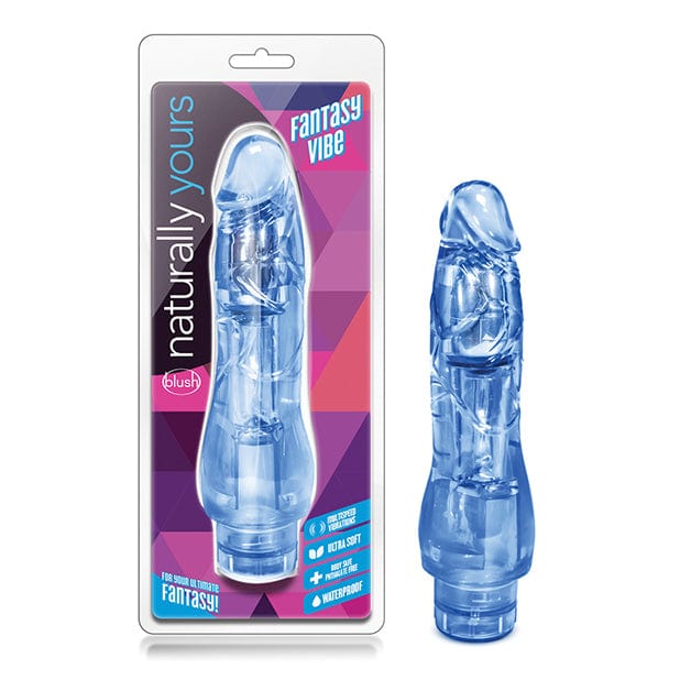 Blush Novelties - Naturally Yours Fantasy Vibe Realistic Vibrating Dildo 8.5"(Blue)