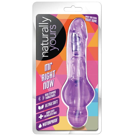 Blush Novelties - Naturally Yours Mr Right Now Vibrating Realistic Dildo 6.5" (Purple)