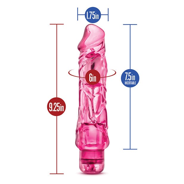 Blush Novelties - Naturally Yours Wild Ride Realistic Vibrating Dildo 9" (Pink)