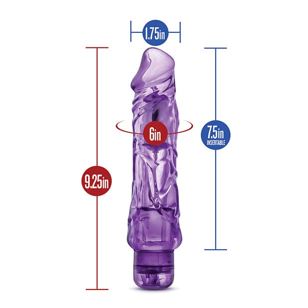 Blush Novelties - Naturally Yours Wild Ride Realistic Vibrating Dildo 9" (Purple)