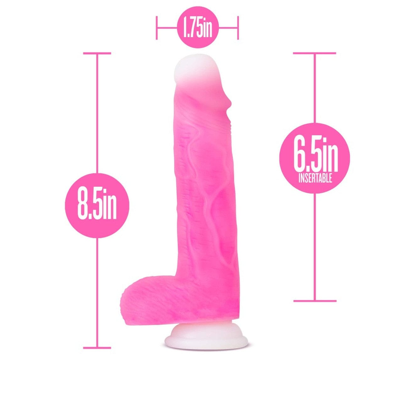 Blush Novelties - Neo Elite Roxy 360 Degree Gyrating Vibrating Realistic Dildo with Balls 8.5" (Pink)