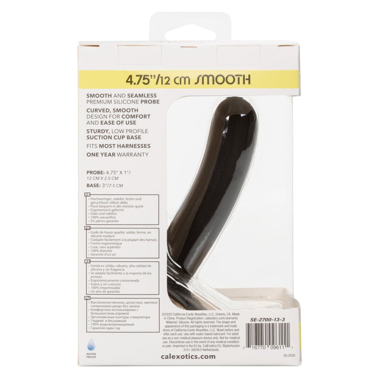 California Exotics - Boundless Smooth Pegging Probe Strap on Dildo 4.75" (Black)