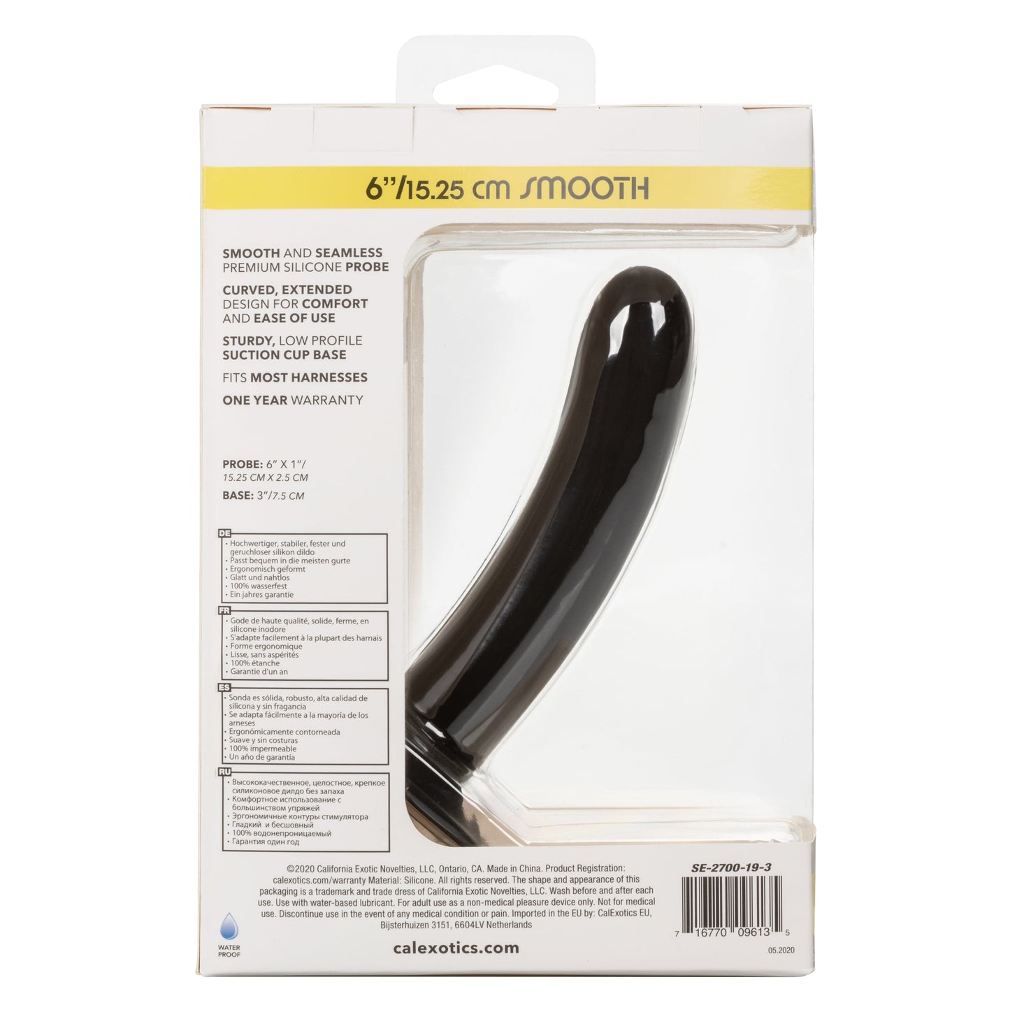 California Exotics - Boundless Smooth Pegging Probe Strap on Dildo 6" (Black)