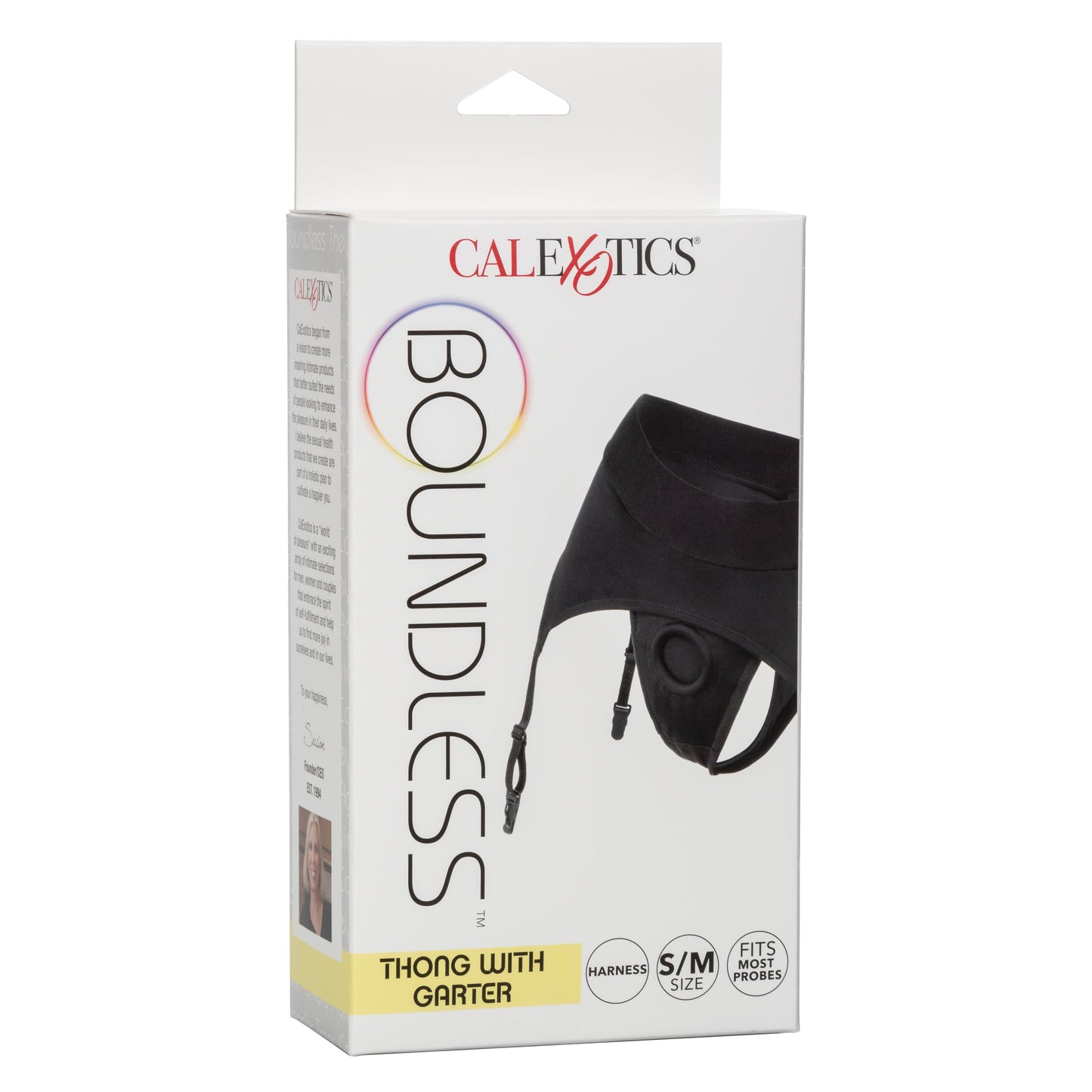 California Exotics - Boundless Thong with Garter Strap On S/M (Black)