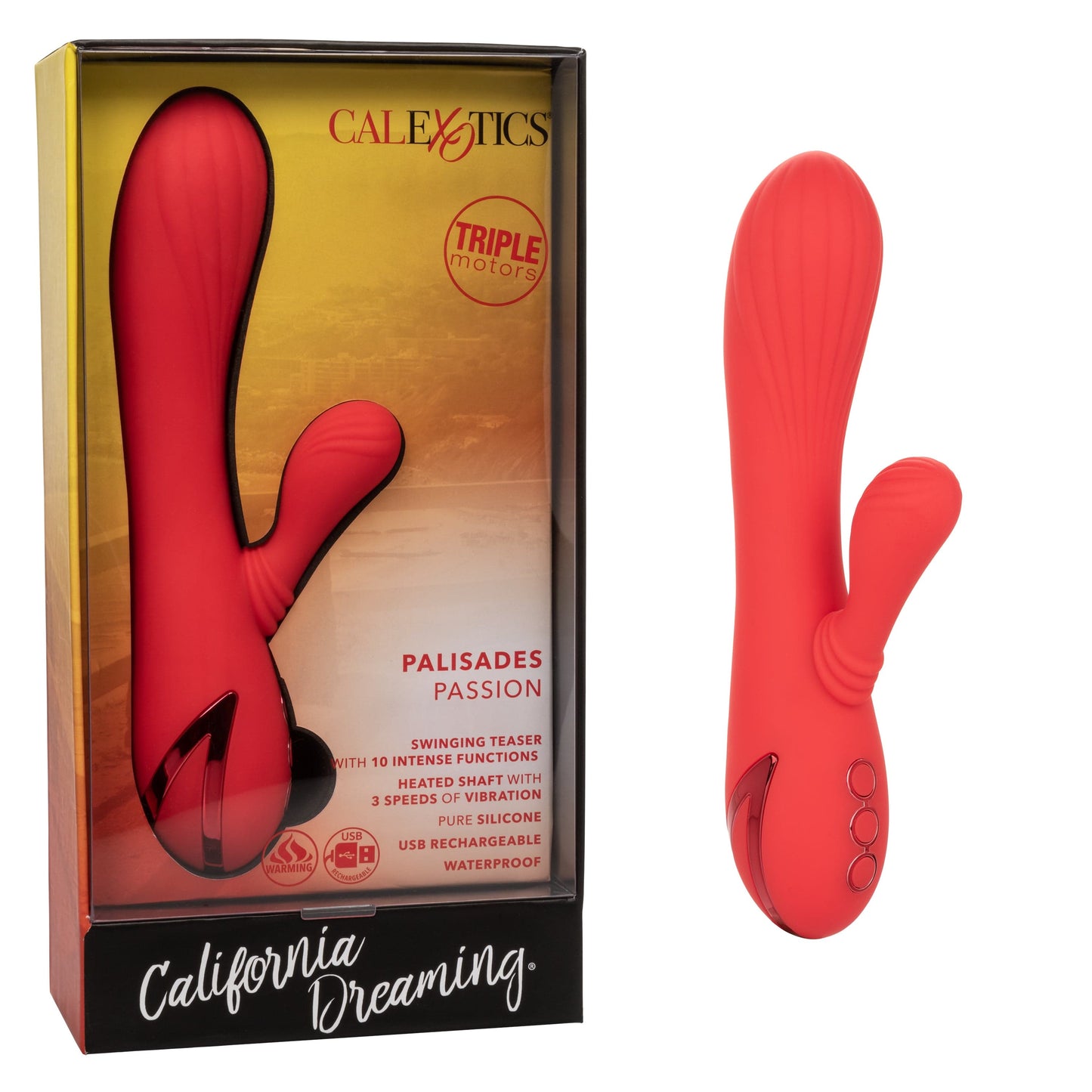 California Exotics - California Dreaming Palisades Passion Heat Swing Rabbit Vibrator (Red)