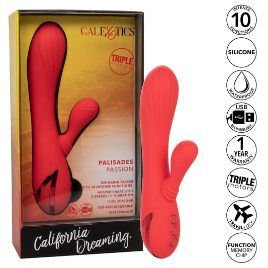 California Exotics - California Dreaming Palisades Passion Heat Swing Rabbit Vibrator (Red)