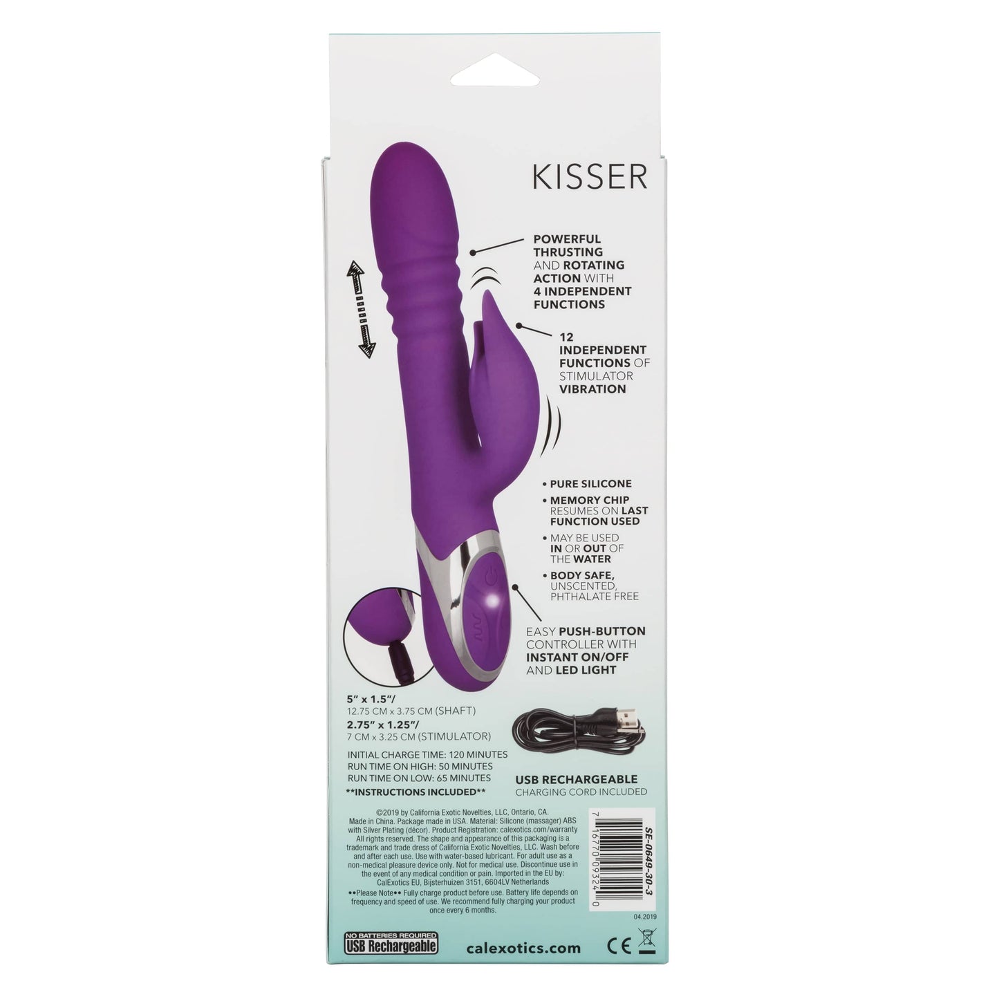 California Exotics - Enchanted Kisser Thrusting Rabbit Vibrator (Purple)