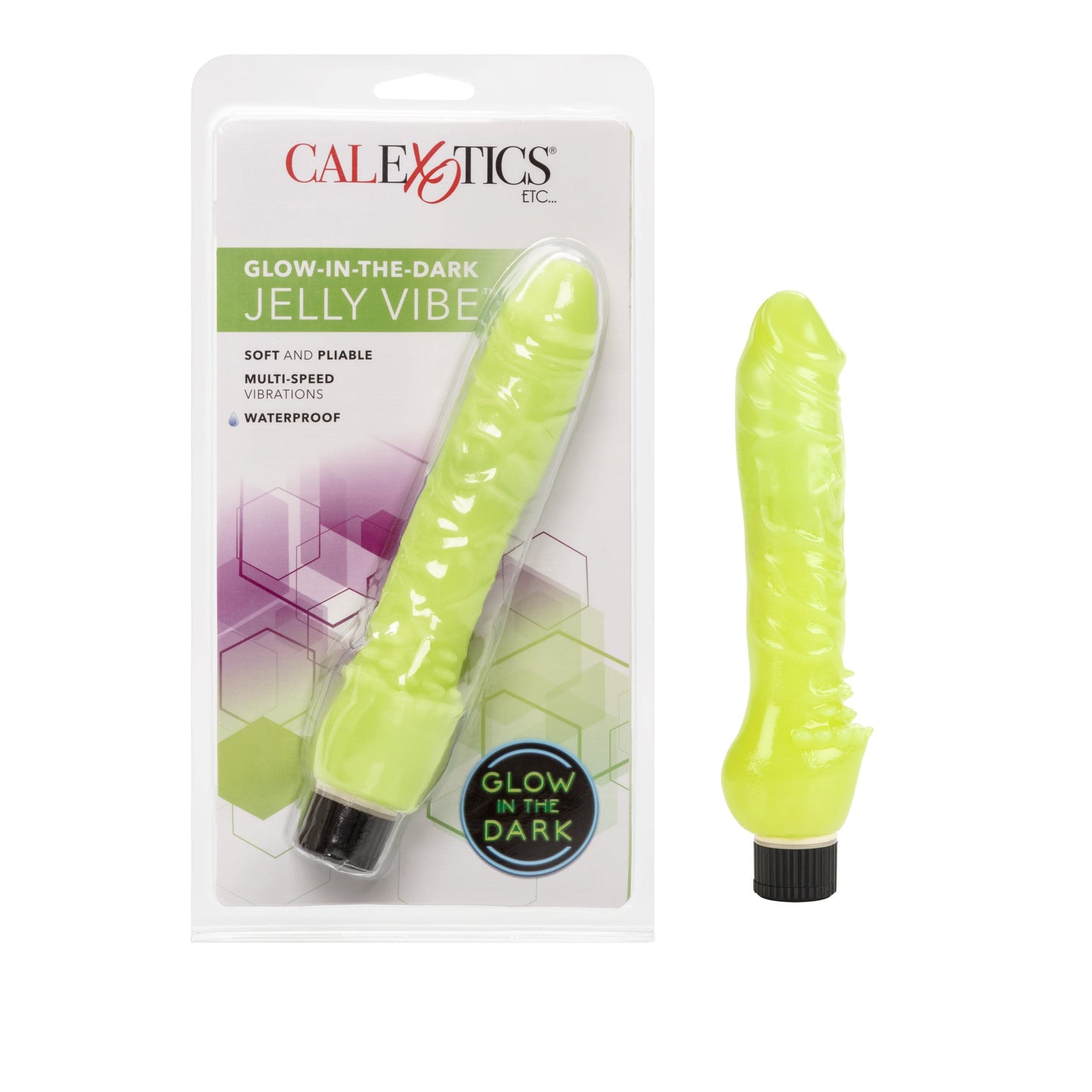 California Exotics - Glow In The Dark Jelly Vibe Realistic Dildo (Green)