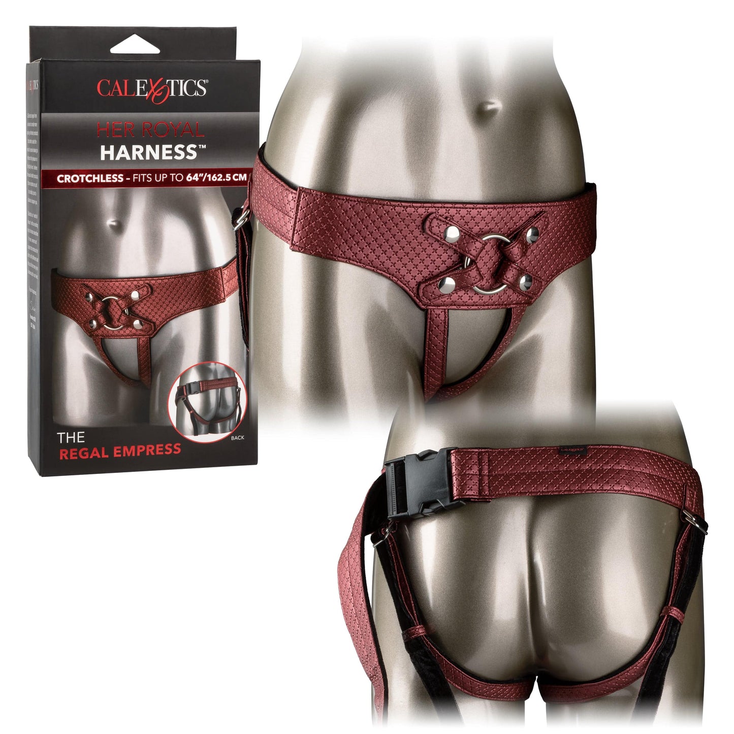 California Exotics - Her Royal Harness The Regal Empress Crotchless Strap On (Bronze)