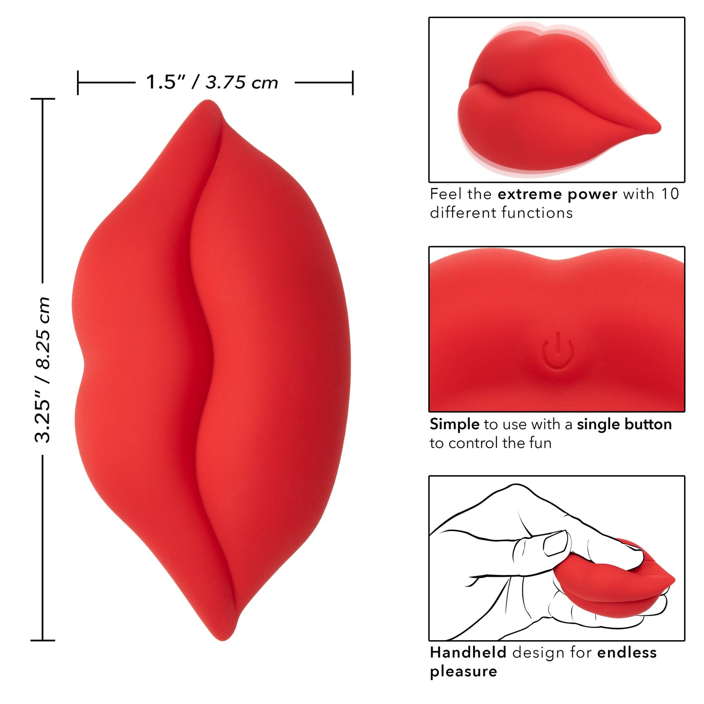 California Exotics - Naughty Bits Muah Discreet Mini Vibrator (Red)