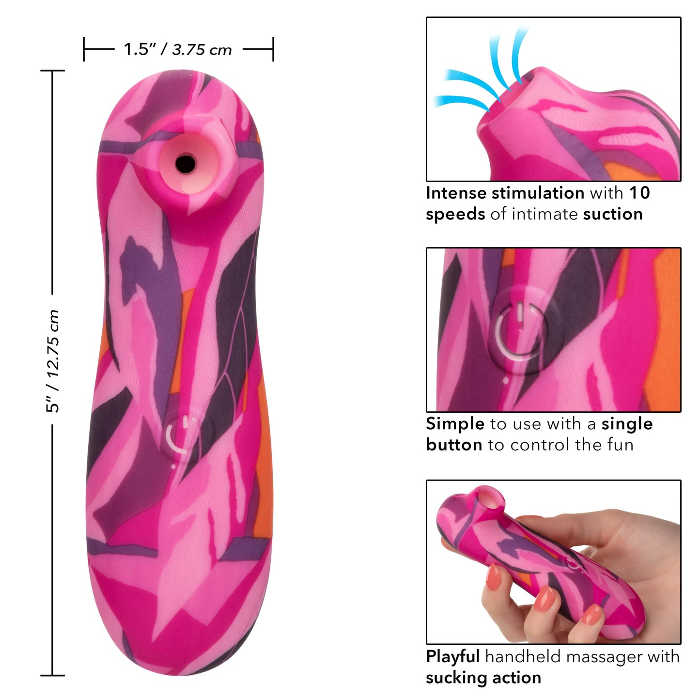 California Exotics - Naughty Bits Suck Buddy Playful Massager Clitoral Air Stimulator (Multi Colour)