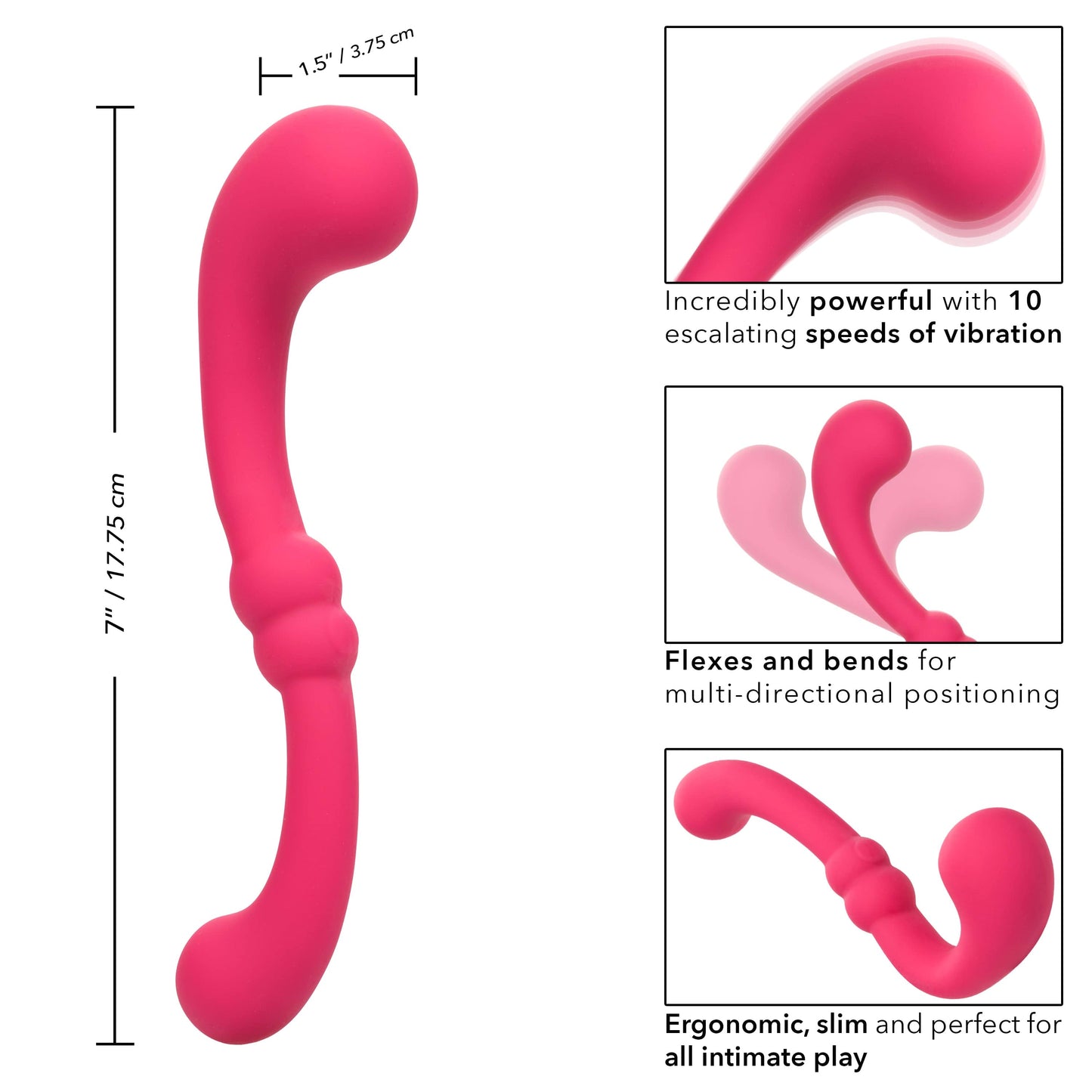 California Exotics - Pretty Little Wands Curvy Flexible G Spot Vibrator (Pink)