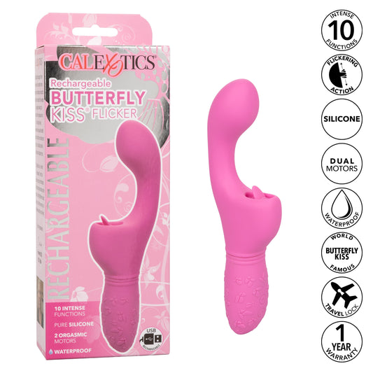 California Exotics - Rechargeable Butterfly Kiss Flicker G Spot Vibrator (Pink)