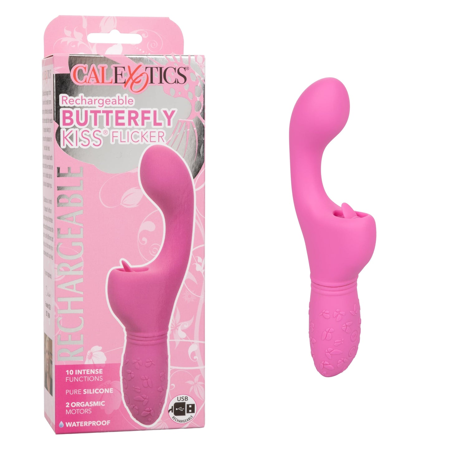 California Exotics - Rechargeable Butterfly Kiss Flicker G Spot Vibrator (Pink)