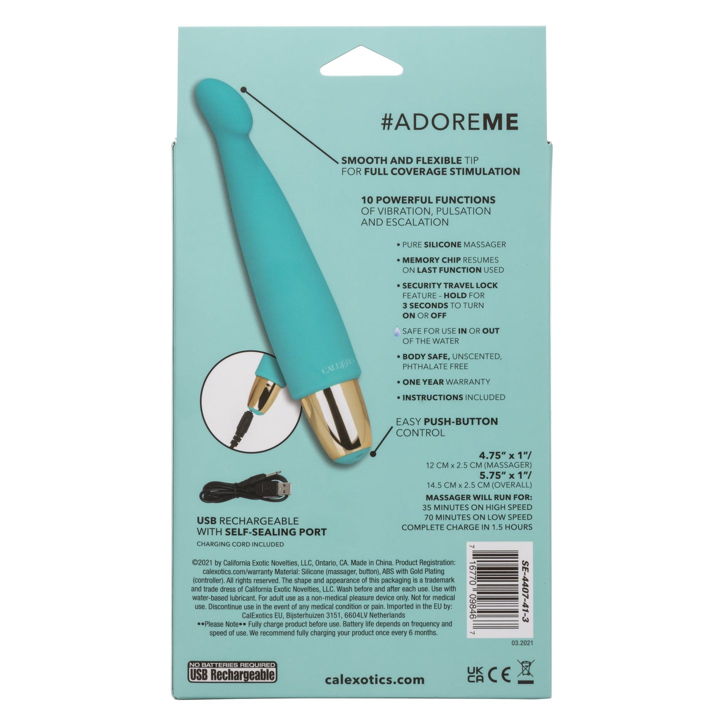 California Exotics - Slay AdoreMe G Spot Vibrator (Teal)