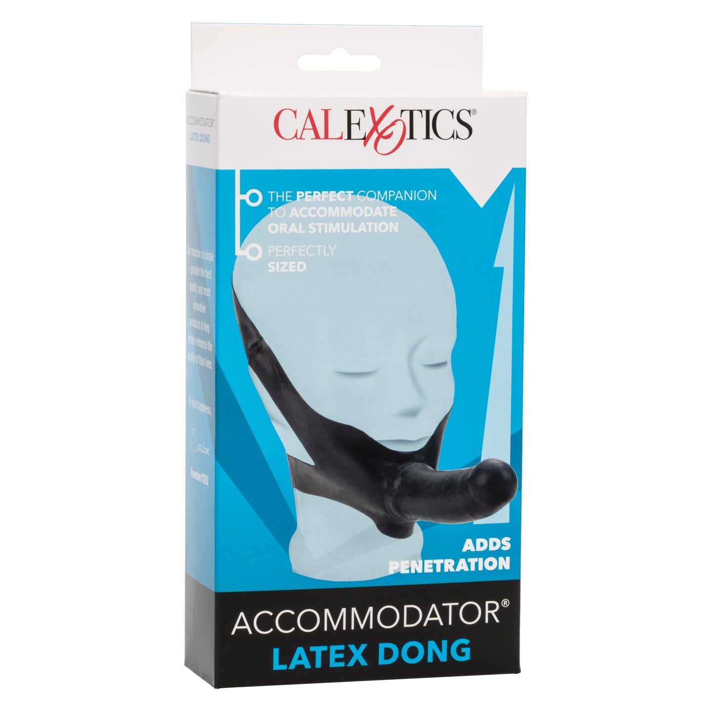 California Exotics - The Original Accommodator Latex Dong Mouth Strap On (Black)