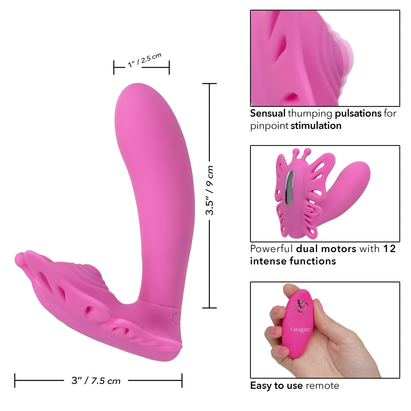 California Exotics - Venus Butterfly Silicone Remote Pulsating Venus G Spot Vibrator (Pink)