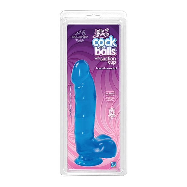 Doc Johnson - Jelly Jewels Cock Realistic Dildo with Balls 7" (Blue)