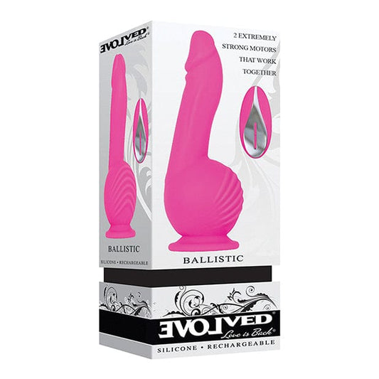 Evolved - Ballistic Silicone Rechargeable Dildo Vibrator (Pink)