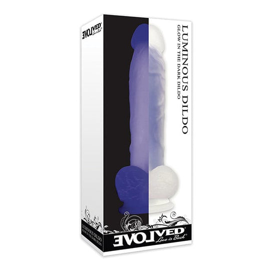 Evolved - Luminous Grow in the Dark Realistic Dildo with Balls 8" (Purple)