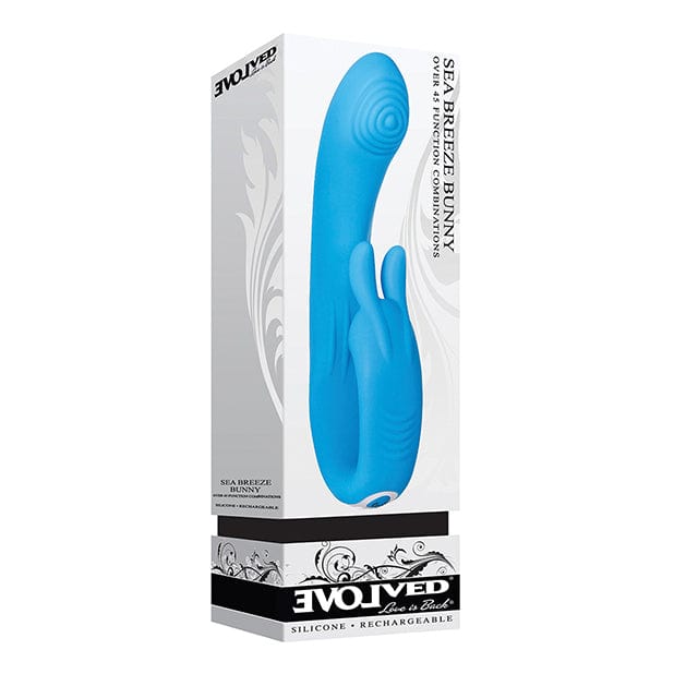 Evolved - Sea Breeze Bunny Rechargeable Dual Stimulator Rabbit Vibrator (Blue)