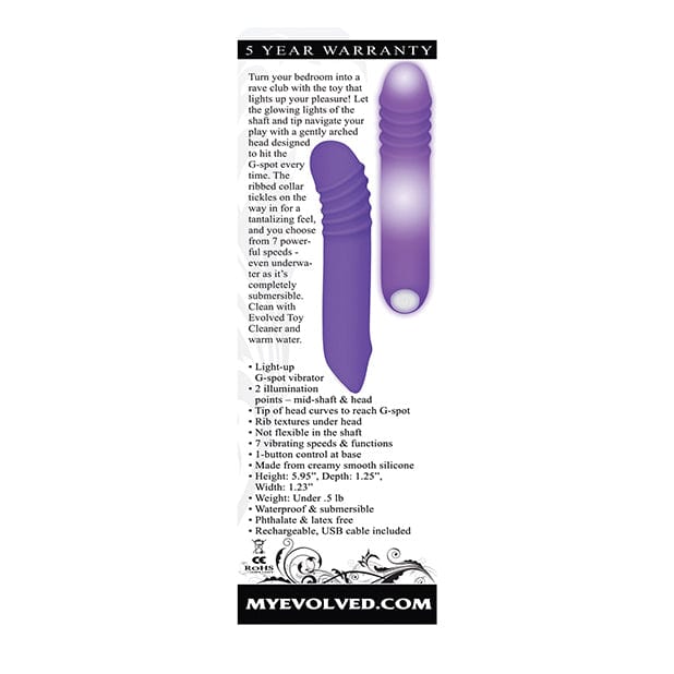 Evolved - The G Rave Light Up Rechargeable G Spot Vibrator (Purple)