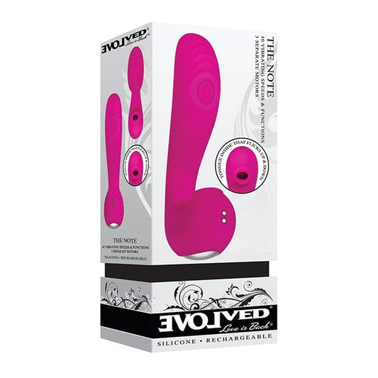 Evolved - The Note Thumping Licking Vibe G Spot Clit Massager (Pink)