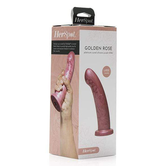 Fleshlight - Her Spot Platinum Cured Silicone G Spot Dildo Large (Golden Rose)