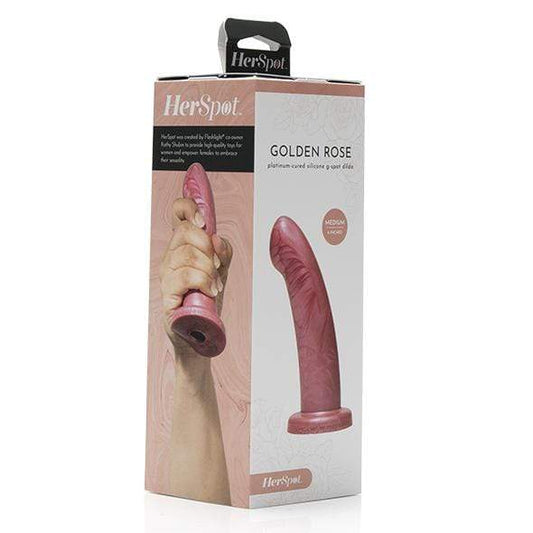 Fleshlight - Her Spot Platinum Cured Silicone G Spot Dildo Medium (Golden Rose)