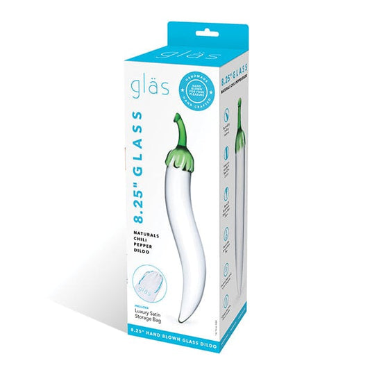 Glas - Naturals Chili Pepper Hand Blown Glass Dildo 8.25" (Clear)