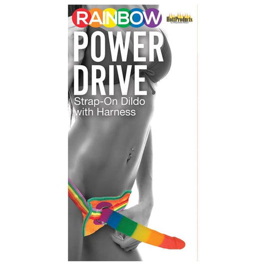 Hott Products - Rainbow Power Driver Strap On Dildo with Harness 7" (Multi Colour)