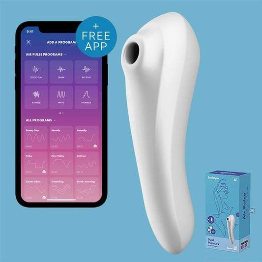 Satisfyer - Dual Pleasure App-Controlled Clitoral Air Stimulator Vibrator (White)