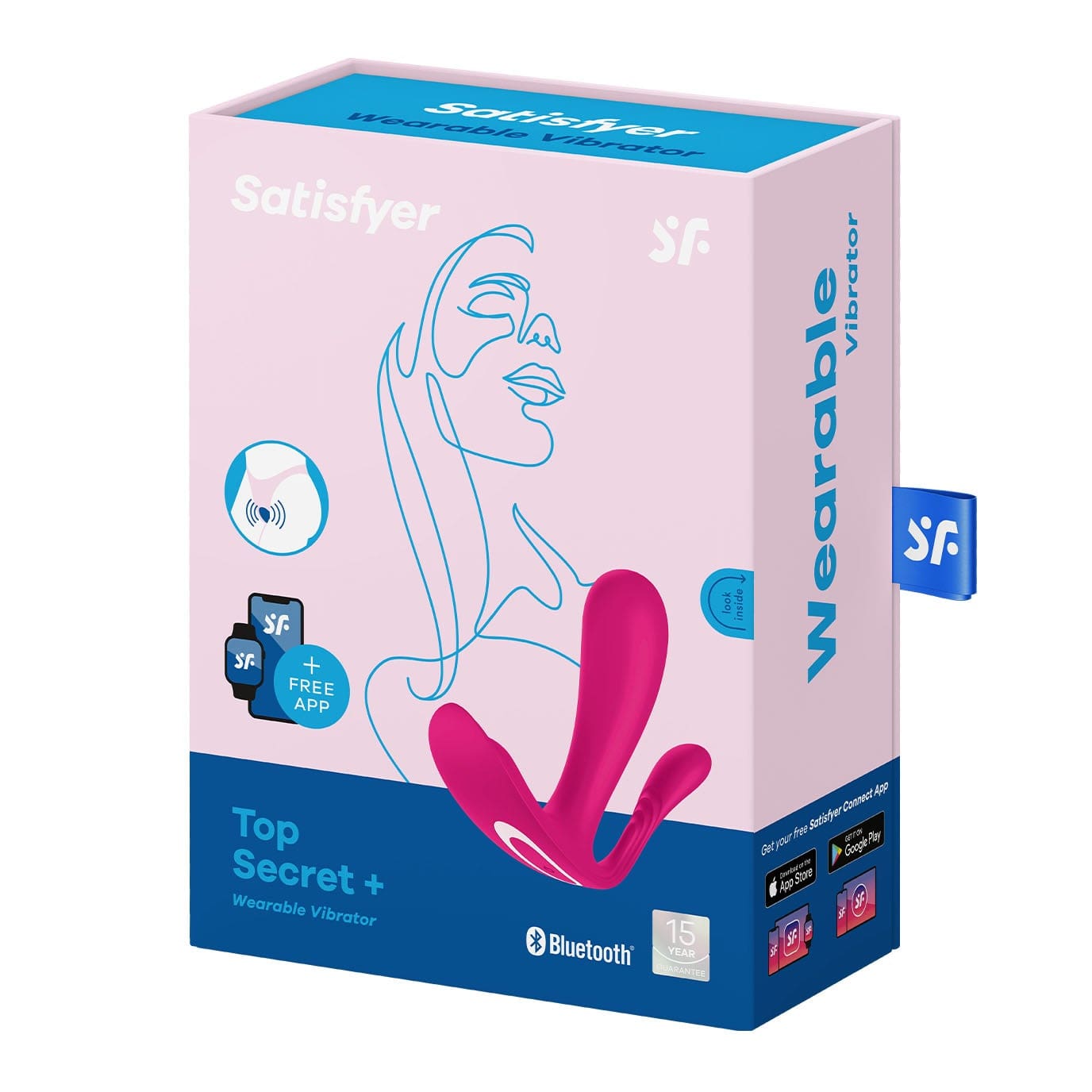 Satisfyer - Top Secret+ App-Controlled Wearable Dual Vibrator (Pink)