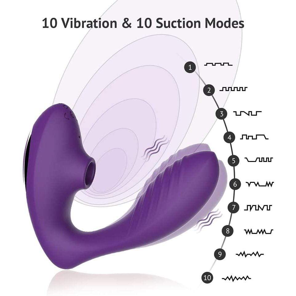 Tracy's Dog - Clitoral Air Stimulator Sucking Vibrator with Remote OG Pro 2 (Purple)