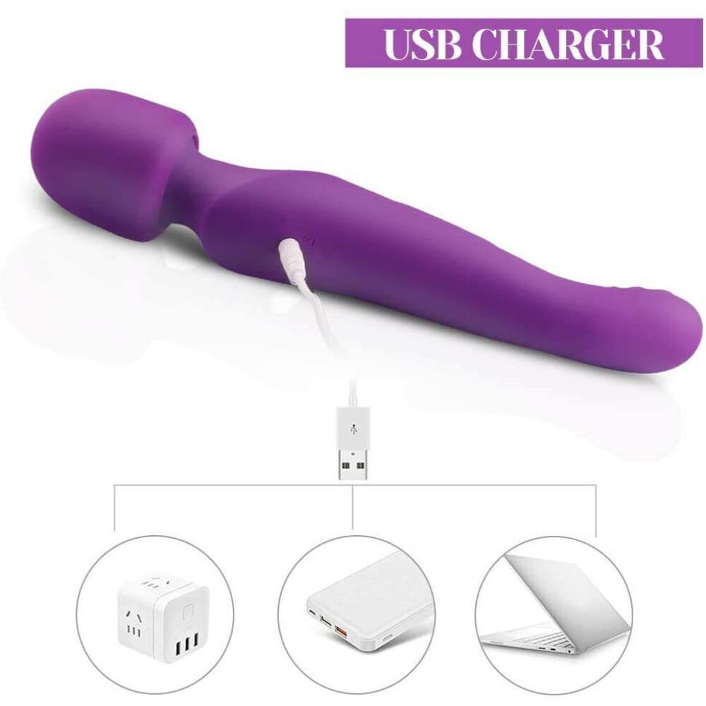 Tracy's Dog - Dual Vibe G Spot Clitoral Air Stimulator Wand Massager (Purple)