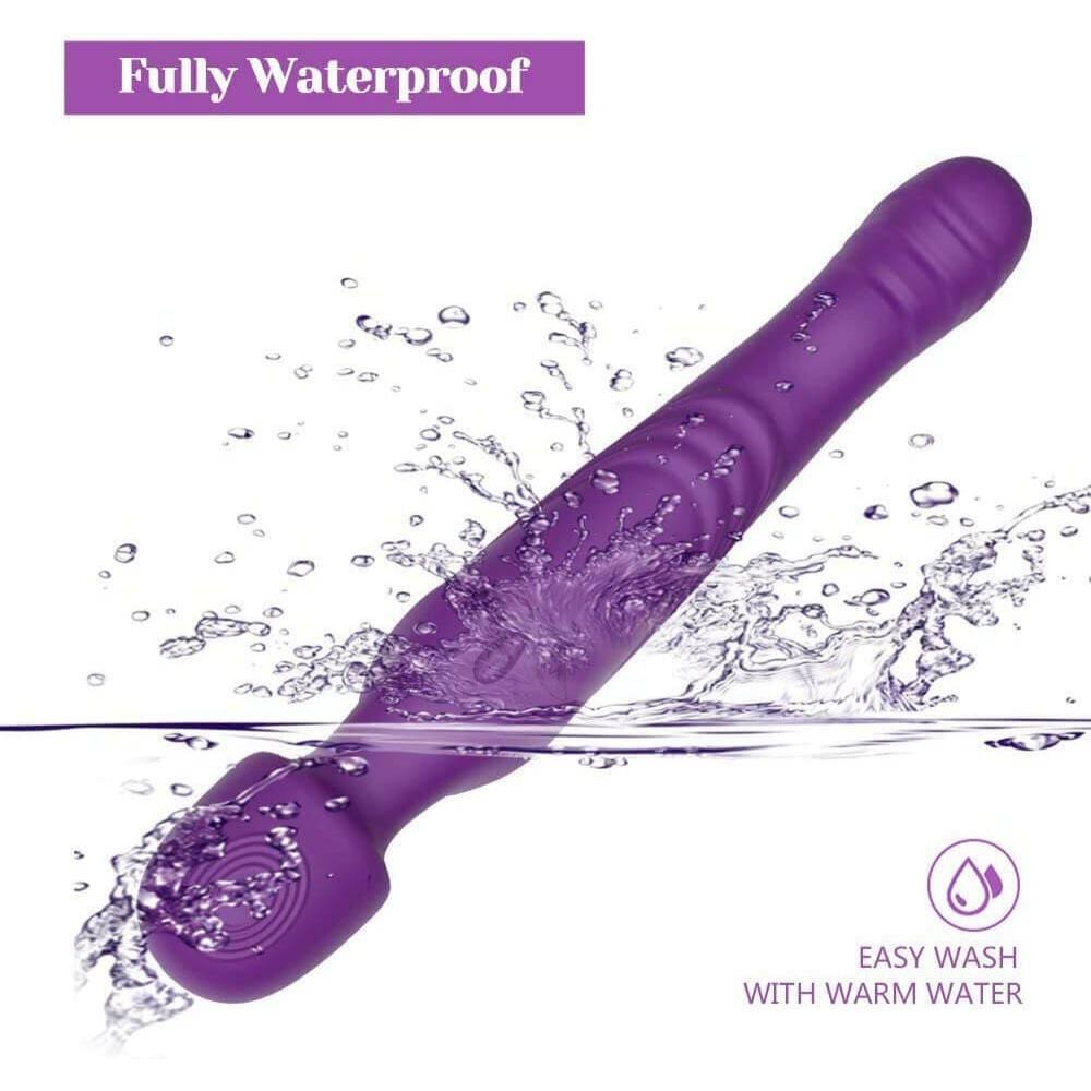 Tracy's Dog - Dual Vibe G Spot Clitoral Air Stimulator Wand Massager (Purple)